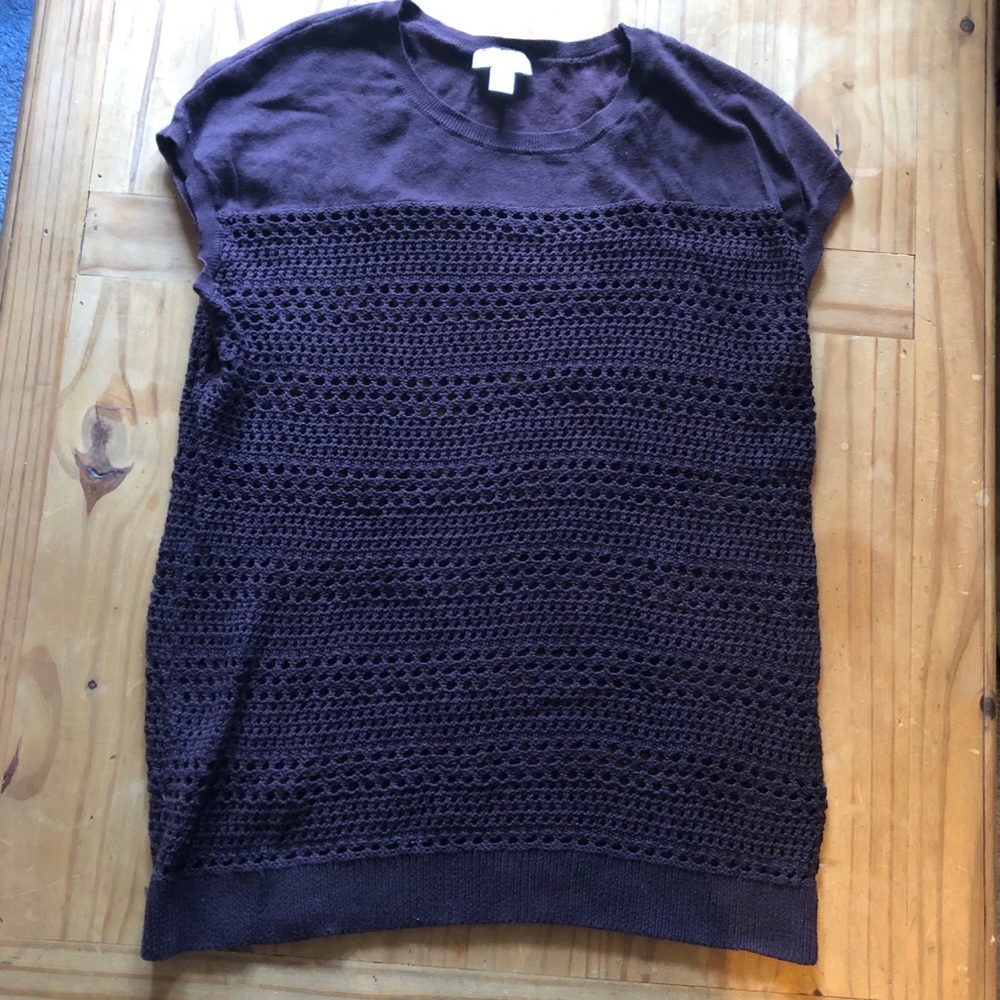Loft Plum Crochet Tee